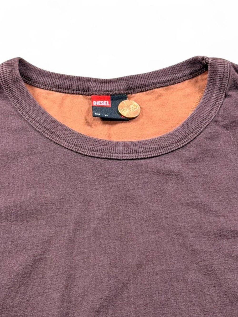 Vintage Y2K Diesel Brown Rivet Long Sleeve Top Women's XL